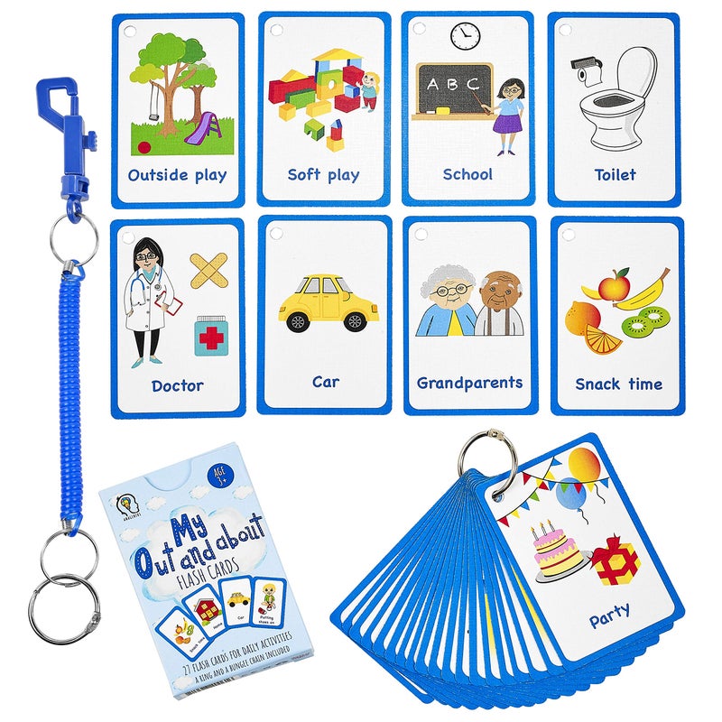 Amonev My Out and About Activity Cards 27 Flash Cards for Visual aid Special Ed, Speech Delay Non Verbal Children and Adults with Autism or Special Needs - Image 1
